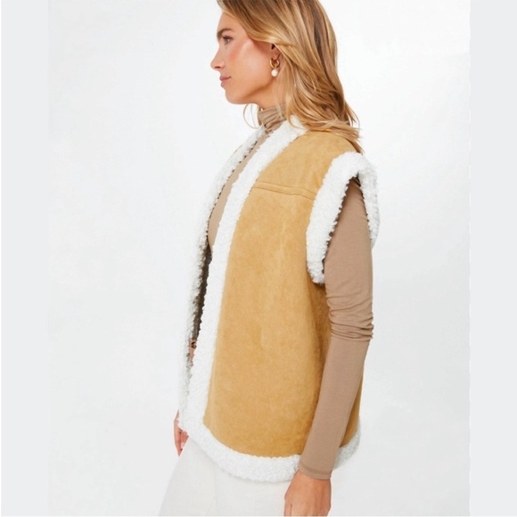 NWT Tuckernuck Hyacinth House Crosby Shearling Vest Tan NWT XXL - Picture 4 of 7